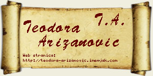 Teodora Arizanović vizit kartica